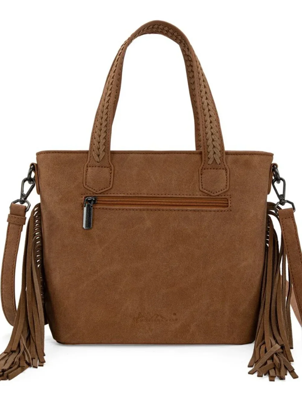 Montana West Tooled Aztec Tote/Crossbody with Wallet Set - Tan